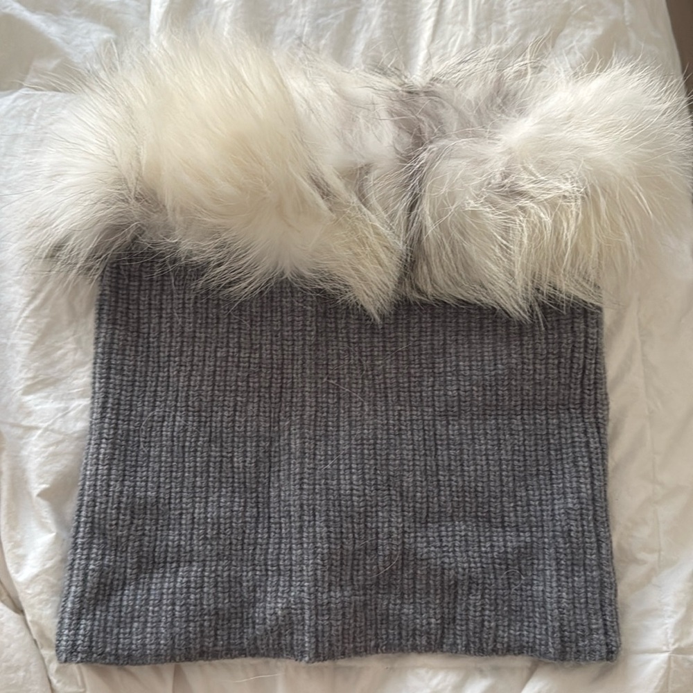 Yves Salomon fox fur cashmere cowl/snood